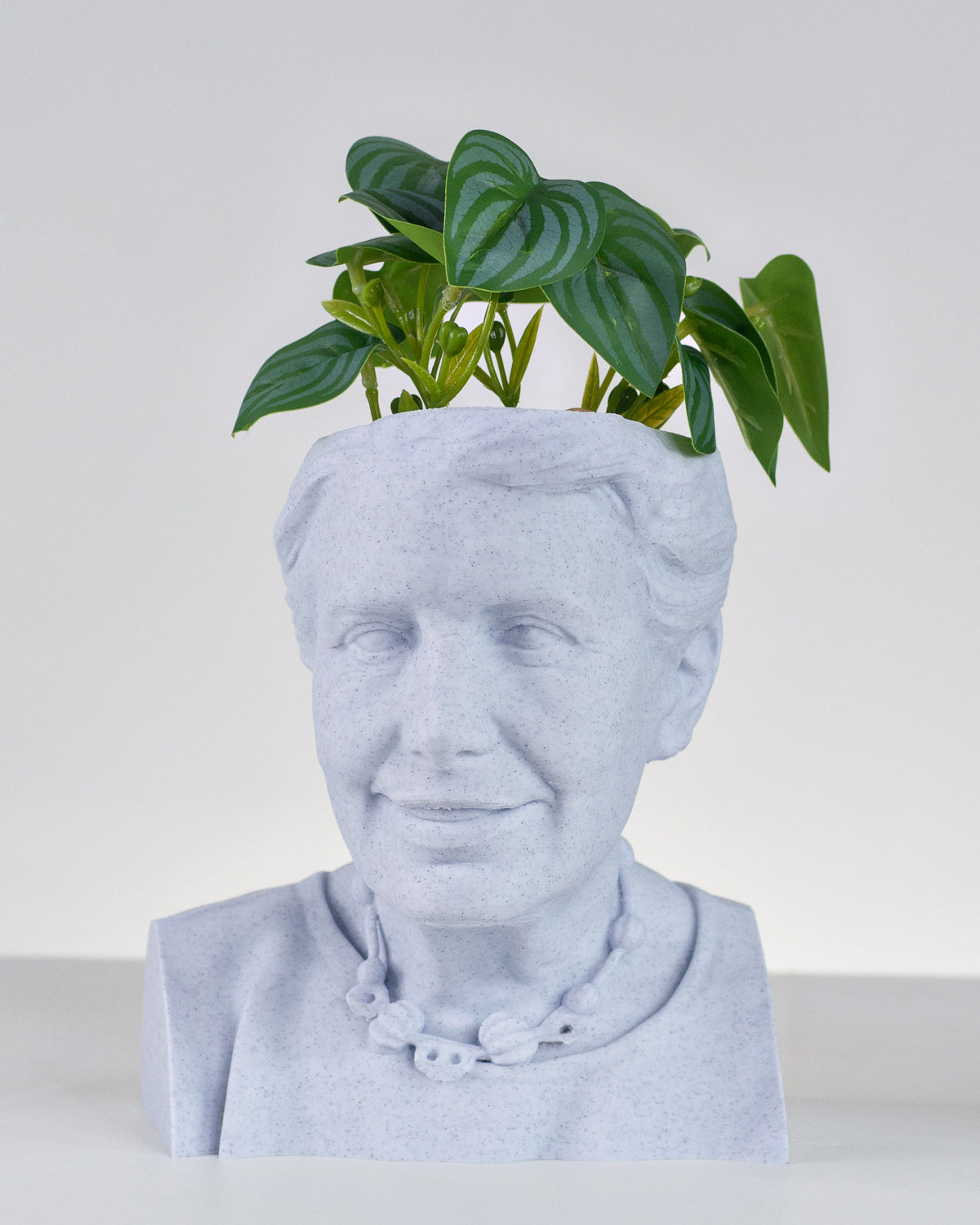 White Marble Anna Freud Bust Planter no base by Happy Box Designs