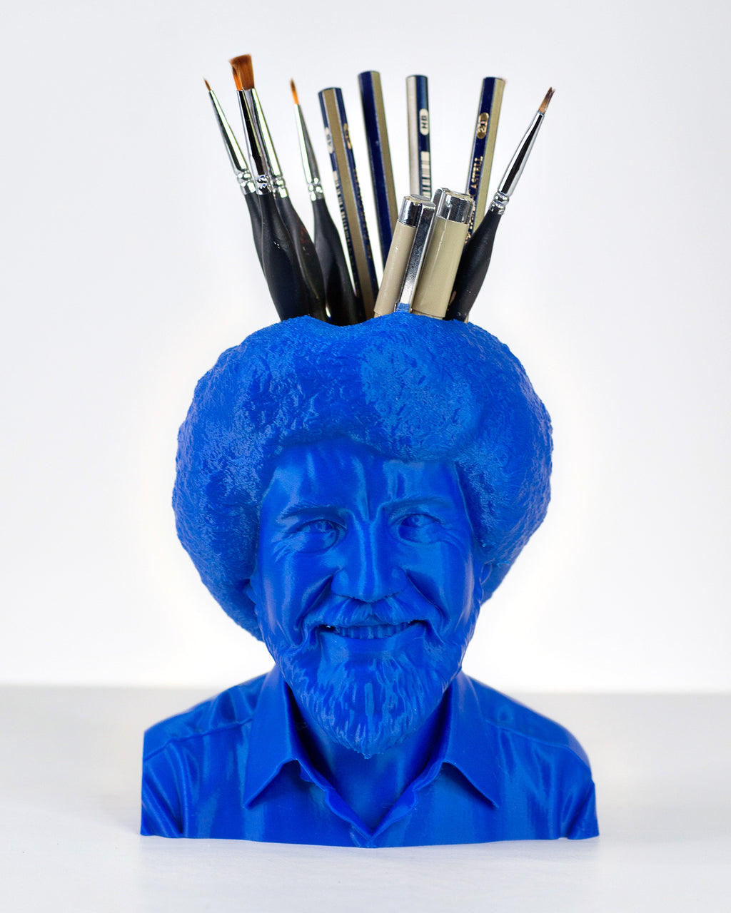 Bob Ross Pencil Holder in blue by Happy Box Designs