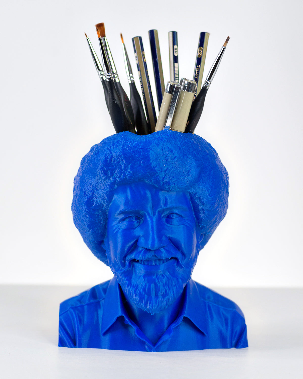 Bob Ross Pencil Holder in blue by Happy Box Designs