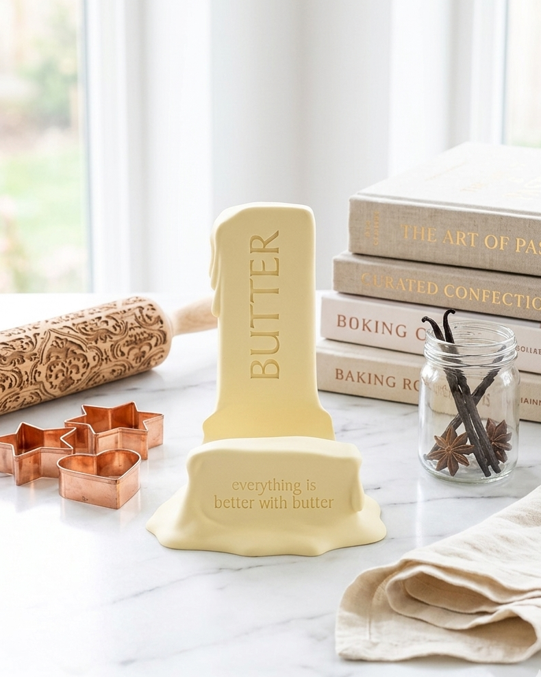 Stick of Butter Cell Phone Stand in kitchen by Happy Box Designs