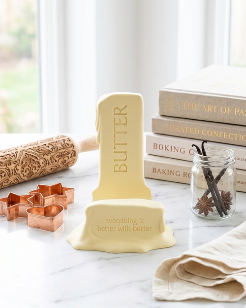 Stick of Butter Cell Phone Stand in kitchen by Happy Box Designs