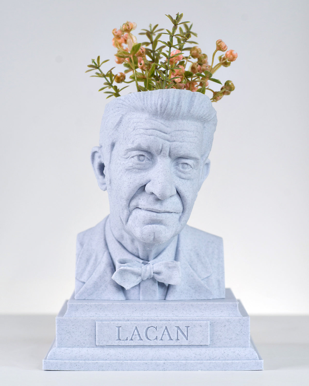 White Marble Jacques Lacan Bust Planter by Happy Box Designs