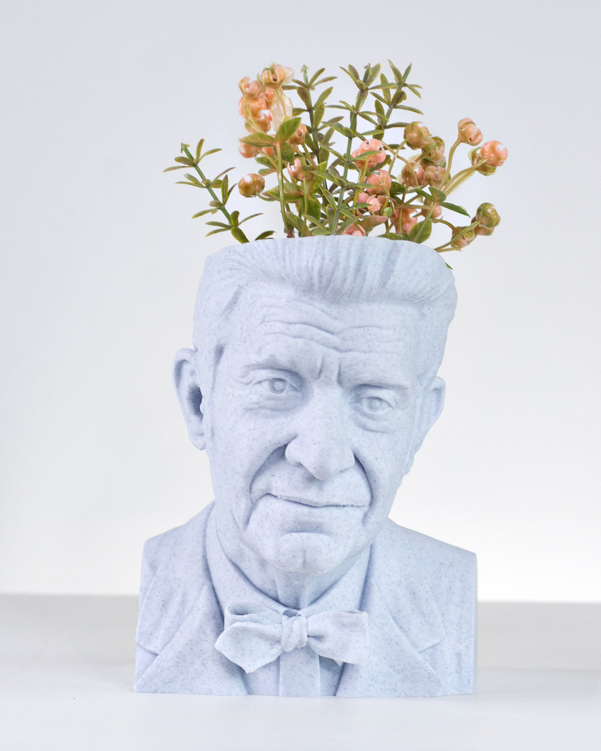 White Marble Jacques Lacan Bust Planter no base by Happy Box Designs