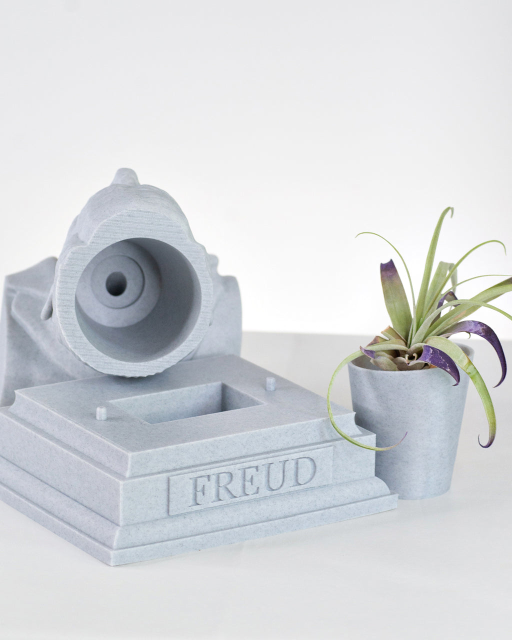 Sigmund Freud bust planter for a psychology and plant lover by Happy Box Designs