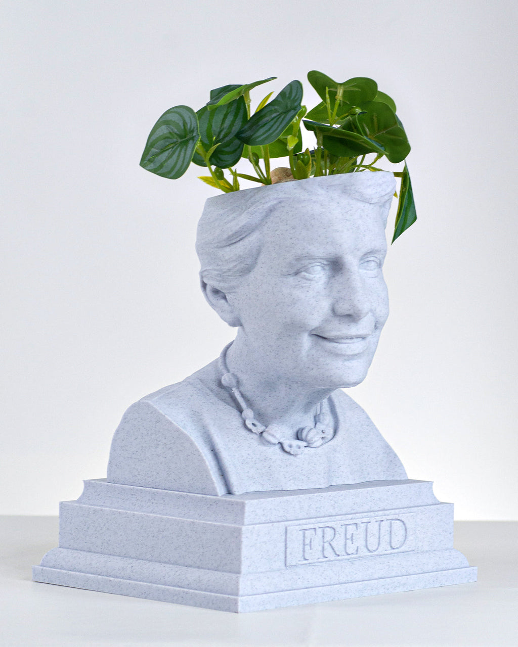 White Marble Anna Freud Bust Planter by Happy Box Designs