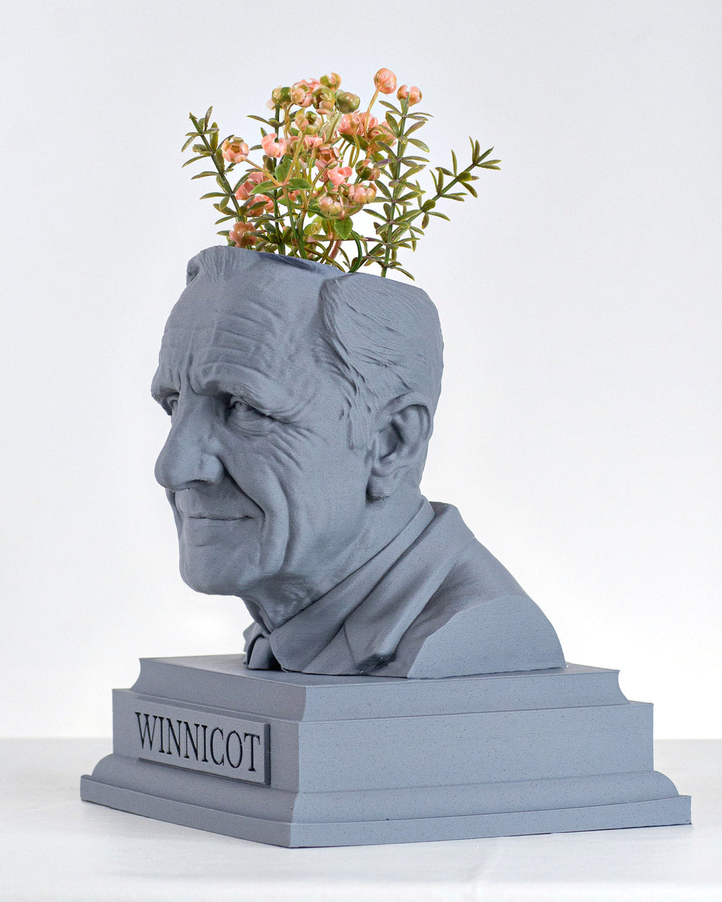 Grey Marble Donald Winnicott Bust Planter by Happy Box Designs