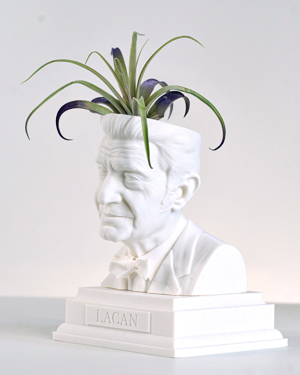 White Jacques Lacan Bust Planter by Happy Box Designs