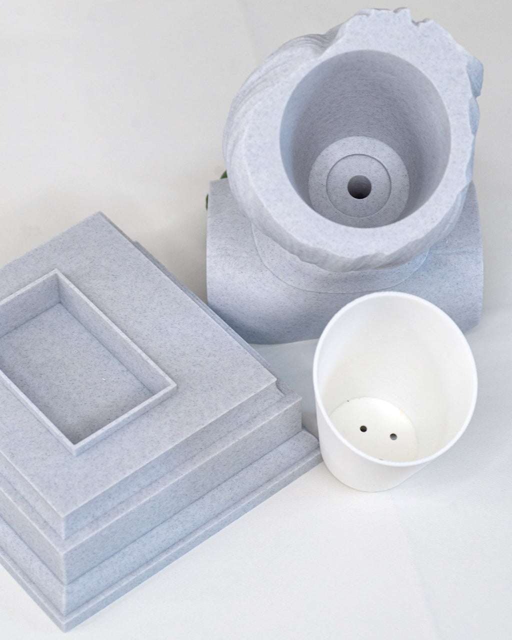 White Marble Anna Freud Bust Planter pieces by Happy Box Designs