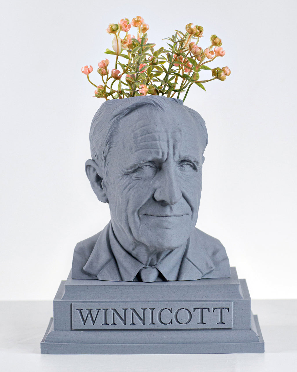 Grey Marble Donald Winnicott Bust Planter by Happy Box Designs
